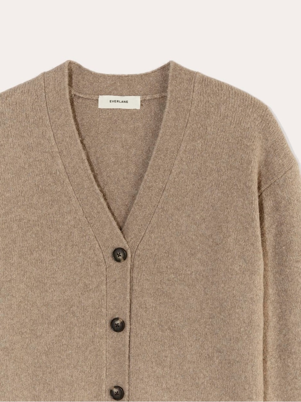 Everlane Heather Taupe The Cocoon Cardigan Plush Cotton Wool Alpaca Blend M NWT - Picture 7 of 16